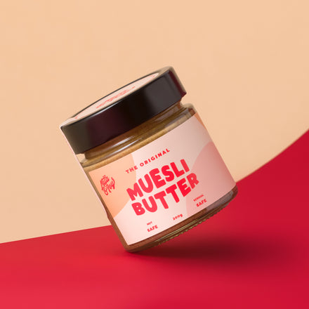 Muesli Butter tastes just like an Anzac biscuit, and is perfect on toast, in smoothies, on porridge . Made without nuts, it is the perfect alternative to peanut butter and other nut butters.